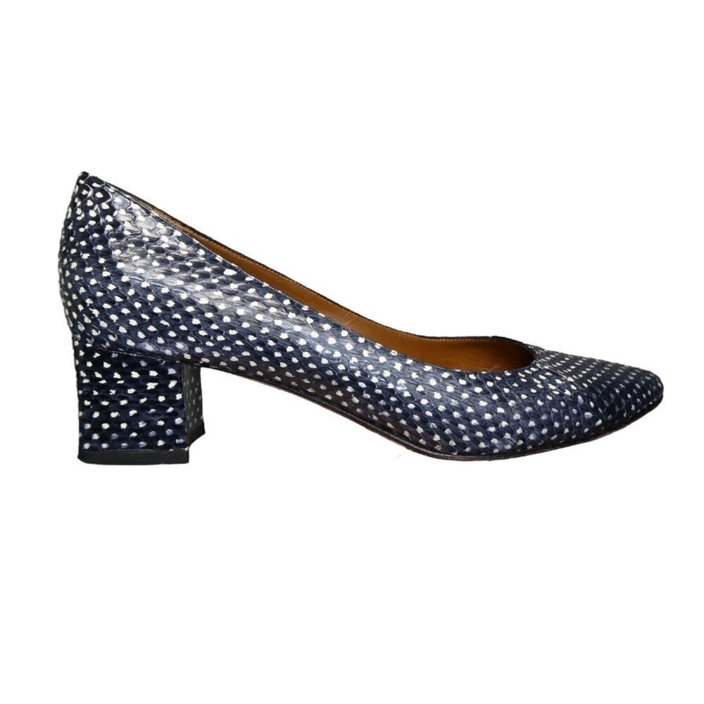 Aquatalia RARE Blue Polka Dot‎ Textured Pasha Pump Heels Size 7.5 Made in Italy